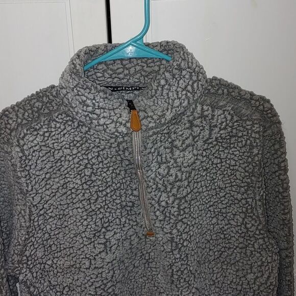 Simply Southern Sharpa light gray pull over with zipper Sz M NWOT - Picture 3 of 10